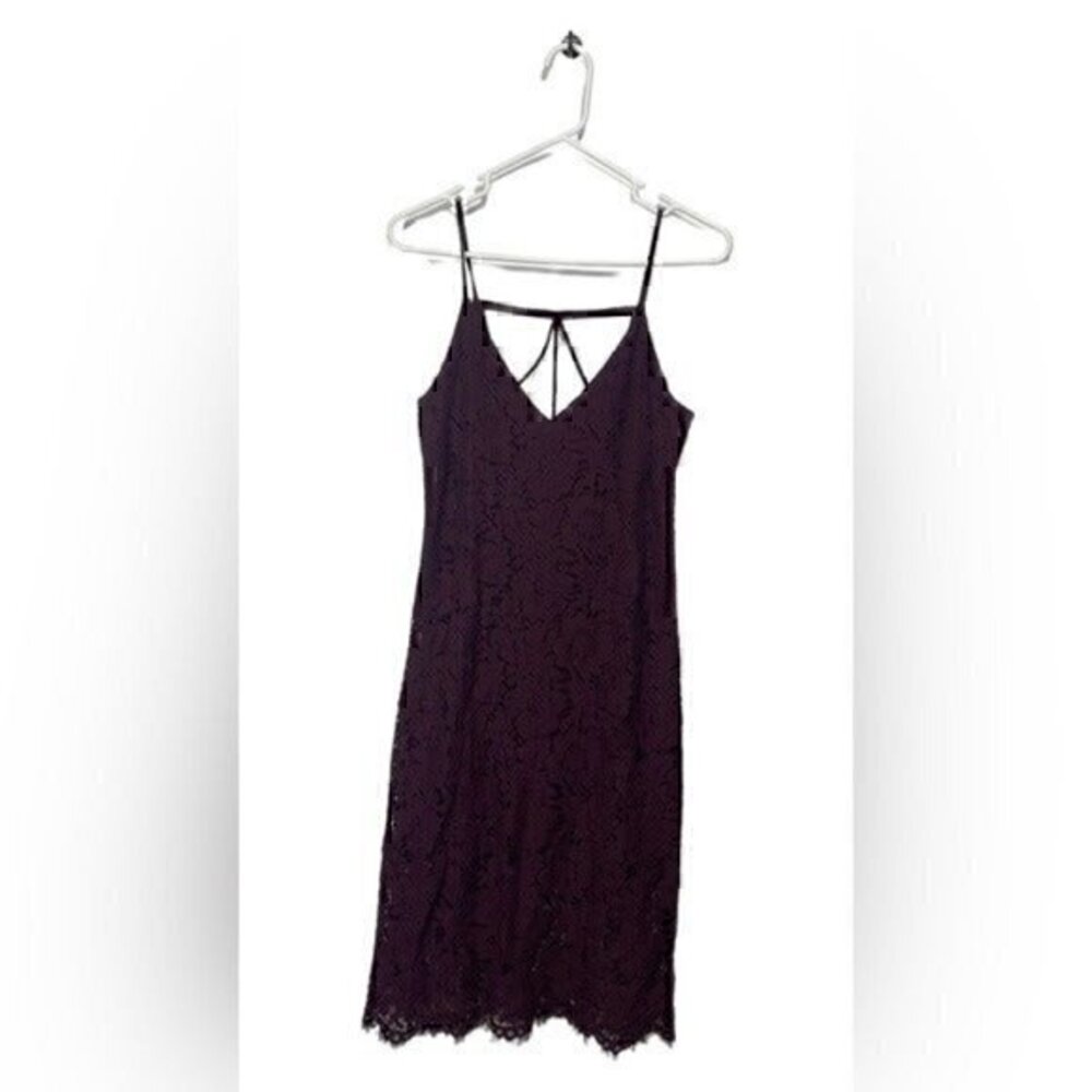Chaser Vintage dark Purple lace midi dress Size XS EUC